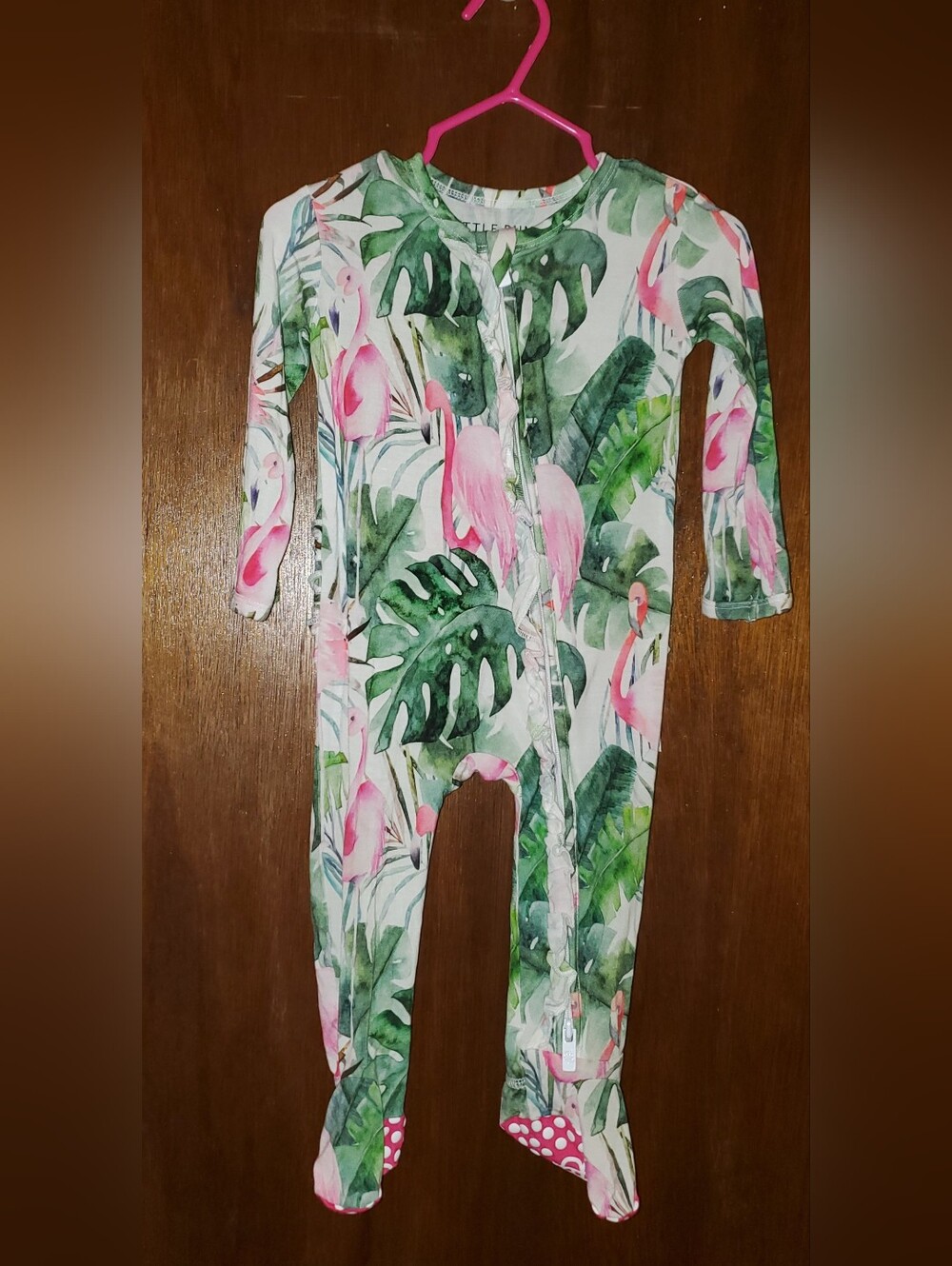 Little Bum Bums Bamboo Footie Sleeper Sz 9-12 Months Flamingo